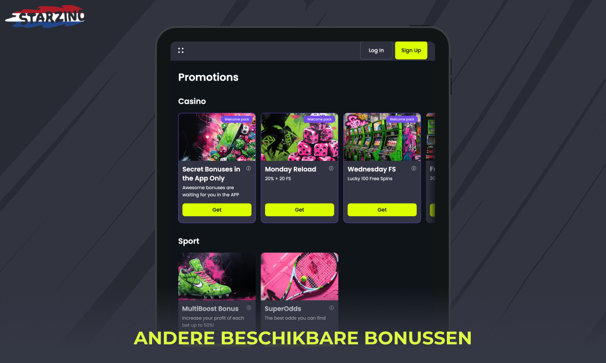 Starzino casino biedt zijn gebruikers uit Nederland verschillende bonussen en promoties aan